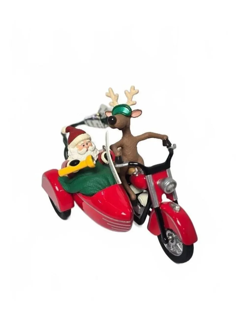 1997 Hallmark Keepsake Ornament Motorcycle Chums Santa and Reindeer